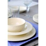 Porser Zincir Transparan Yemek Takımı 24 Parça Krem Renkli 6 Kişilik Porselen Set - Görsel 3