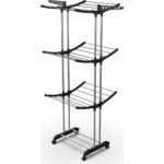 Perilla Triblex 3 Katlı Çamaşır Kurutma Teli Siyah Renk Pratik Kullanım 1 Adet