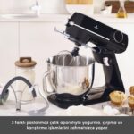 Karaca Multichef Artisan Digital Ekran 7 Litre Döküm Stand Mikser Siyah 1800W - Görsel 4