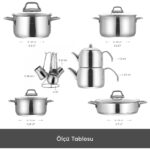 Karaca Belgrad Indüksiyon Tabanlı 15 Parça Çelik Çeyiz Seti (Karaca Astrid 6 Lt Düdüklü Tencere Hediyeli) - Görsel 3