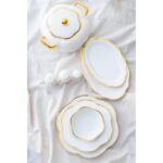 Acar Aveline 12 Kişilik 60 Parça Porselen Yemek Takımı - Gold - Görsel 2