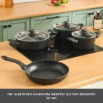 Karaca Defne Biogranit V2 7 Parça Tencere Seti Black - Görsel 3