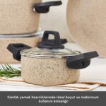 Karaca Biogranit Vincent 12 Parça 26 cm Granit Kaplama  Derin Tencere Seti - Görsel 4