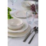 Porser Zincir Platin Yaldız Yemek Takımı 6 Kişilik 24 Parça ZNC24YKPLT