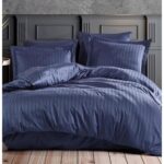 Pamuk Dünyam Pamuk Saten Polycotton  Çizgili Nevresim Takımı / Çift Kişilik (%100 Pamuk)