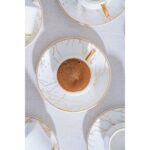 Acar Milla 6 Kişilik Porselen Beyaz Kahve Fincanı Takımı - Görsel 4
