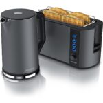 Arendo Su Isıtıcı ve Ekmek Kızartma Makinesi Seti, 1.5l, 2000W, 4 Dilim, 40-100°C