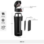 Karaca Pluton Çelik Sızdırmaz Termos 350 ml Siyah - Görsel 2