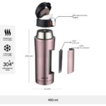 Karaca Pluton Çelik Sızdırmaz Termos 450 ml Rose Gold - Görsel 2