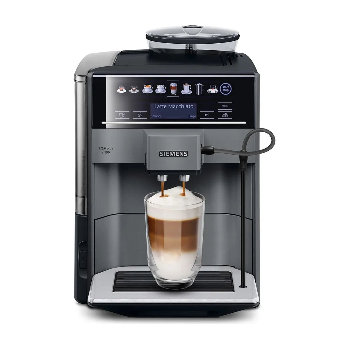 110001034320260.jpg Siemens Tam Otomatik Kahve Makinesi Eq6 Plus S100 Elmas Titanyum Metalik Çıkarılabilir Su Tankı - Görsel 1