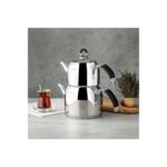 Nehir Modern Midi Orta Boy 1-2 Lt. Paslanmaz Çelik Çaydanlık Takımı - Görsel 2