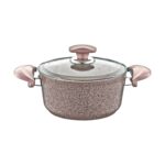 OMS Collection - 3110 - 2 Parça Biogranit 24x12 Cm - 4,3 Litre Derin Tencere Sütlü Kahve Rengi