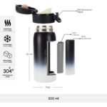 Karaca Skyfall Çelik Sızdırmaz Termos 500 ml Siyah - Görsel 2