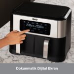 Fakir Premium Chefry Yağsız Sıcak Hava Fritözü 8,5 L Çift Hazneli Yüksek Güçlü Hızlı Isınma Kolay Temizlik - Görsel 5