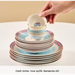 Karaca Forever Bone Spello 26 Parça 6 Kişilik Kahvaltı Takımı Blue - Görsel 4