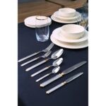 Lugga Linda Gold Çatal Kaşık Bıçak Takımı 12 Kişilik 84 Parça