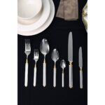 Lugga Linda Gold Çatal Kaşık Bıçak Takımı 12 Kişilik 84 Parça - Görsel 2