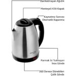 Awox Armada 1800w 1.8 Lt Çelik Kettle - Görsel 3