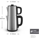 Karaca Teabig Xl 2 In 1 Çelik Çay Makinesi Ve Su Isıtıcı Inox - Görsel 2
