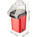 Tilbe Home Popcorn Mısır Makinesi Yağsız Mısır Patlatma Makinası 1200W Elektrikli Sıcak Havalı Mısır Makinesi - Görsel 4