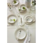 Kütahya Porselen Crest Sade Dekorsuz 24 Parça 6 Kişilik Bone Yemek Takımı