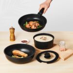 Shufa 5 Parça Easy Clip Çıkarılabilir Saplı Taşınabilir Tava ve Tencere Seti - Görsel 2