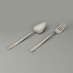 Matmel Can Canan 12'li Sade Tatlı Çatal Kaşık Takımı - Gri - 16,2 cm