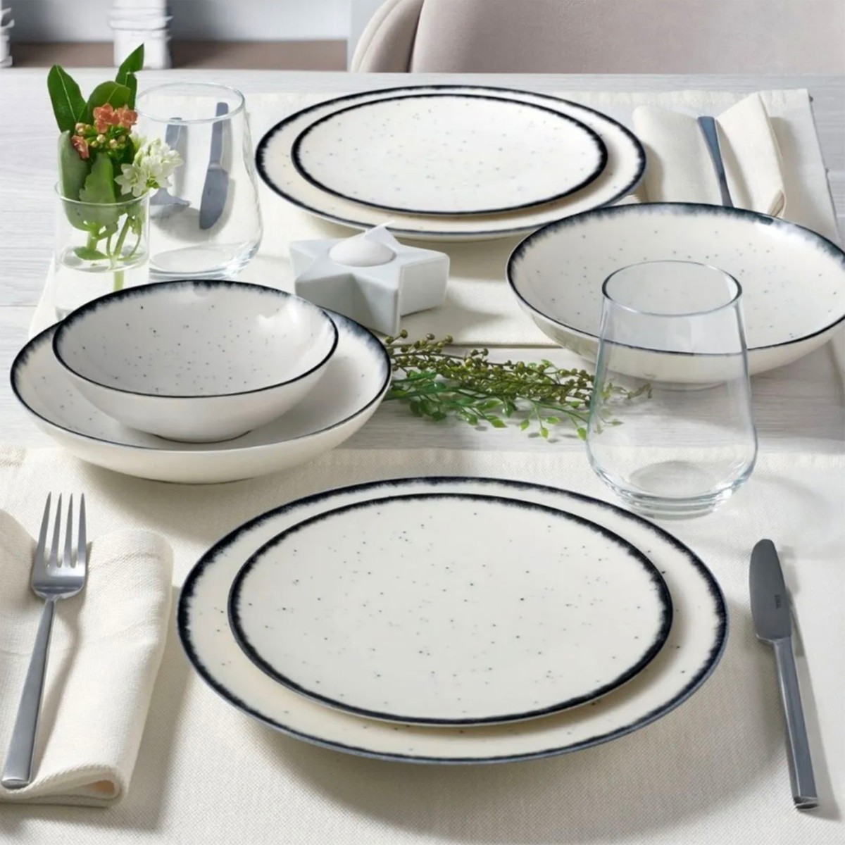 110001048622955.jpg Matmel Porselen Atina 24 Parça Yemek Takımı - Bej - Görsel 1