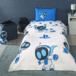 Taç Lisanslı Playstation Astrobot Tek Kişilik Pamuk Nevresim Takımı 100