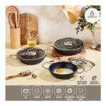 Amboss Dark 6 Parça Yanmaz Yapışmaz Titanyum Kaplama Sahan Seti