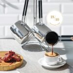 Nehir Modern 4 Parça Standlı Paslanmaz Çelik Cezve Seti - Görsel 2