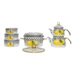 Pr Home Lemon Çeyiz Seti Çaydanlık - Kızartma Tenceresi - Saklama Kabı - Görsel 3