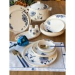 Rossev Yemek Takımı Blue Blanch 60 Parça 12 Kişilik