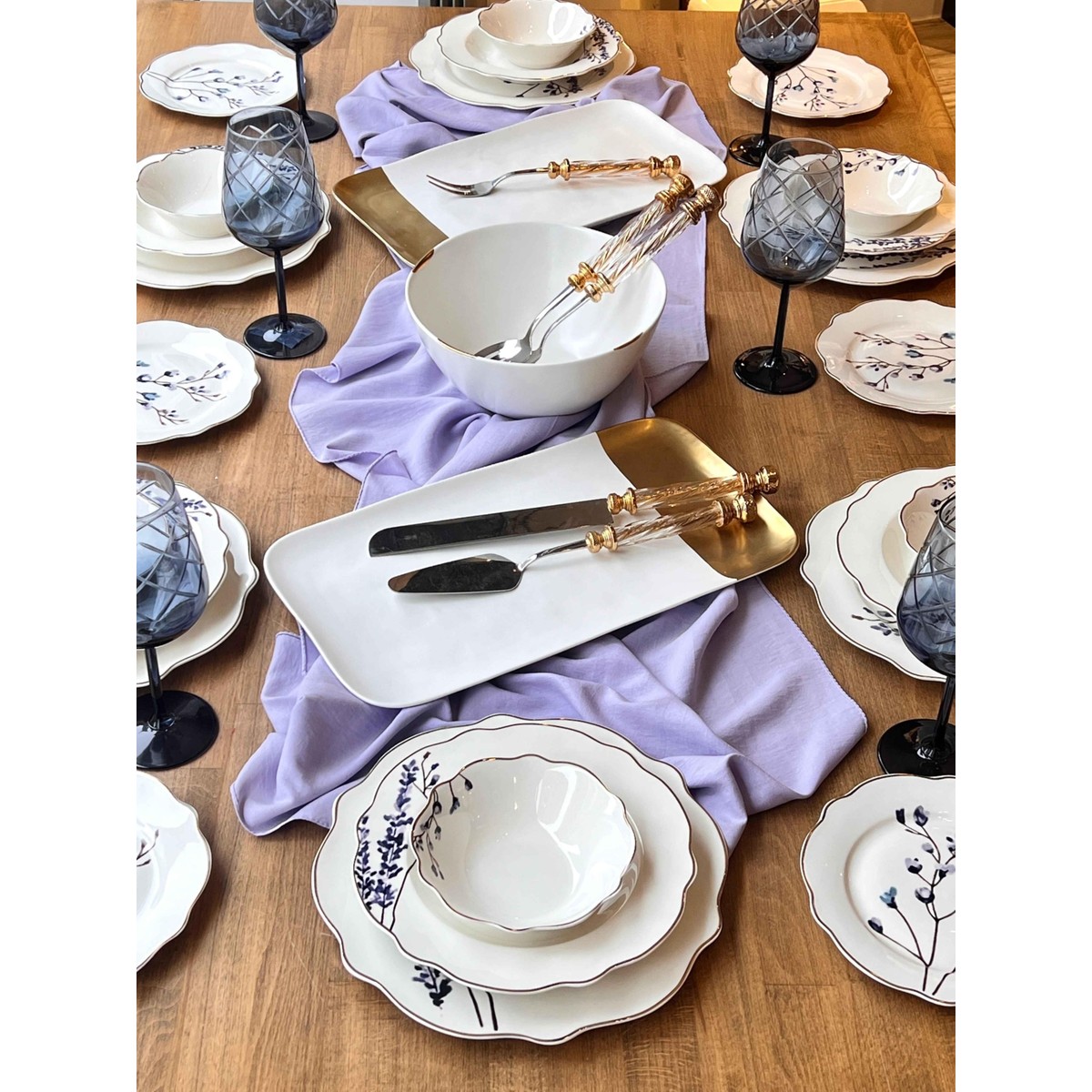 110001050735463.jpg Rossev Yemek Takımı Spring Branch 38 Parça 6 Kişilik - Görsel 1