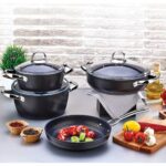 Saflon Titanyum Indüksiyon Tabanlı 7 Parça Tencere Seti