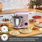 Karaca Mastermaid Chef Ultra D2000W Dijital Ekranlı Hamur Yoğurma Makinesi Rosegold 7l - Görsel 4