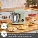 Karaca Mastermaid Chef Ultra D2000W 7l Dijital Ekranlı Hamur Yoğurma Makinesi Cabbage Green - Görsel 4