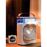 Teknoloji Gelsin Buzlu Vantilatör Mini Fan 5 Spreyli Su Püskürtmeli 600 ml Buhar Makinesi Nemlendirici Mini Klima Rgb
