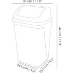 Meleni Home Kapaklı Plastik Çöp Kovası - Ev Ofis Banyo Mutfak Çöp Kovası Gri 20 Litre - Görsel 5