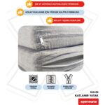 Xpermate Katlanır Yatak Yer Yatağı  Katlanır Sünger Yatak Misafir Yatağı 70X180X6 Gri - Görsel 4
