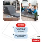 Xpermate Katlanır Yatak Yer Yatağı  Katlanır Sünger Yatak Misafir Yatağı 70X180X6 Gri - Görsel 5