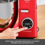 Karaca Mastermaid Chef Ultra D2000W Dijital Ekranlı Hamur Yoğurma Makinesi Imperial Red 7 L - Görsel 5