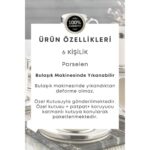 Grimor Life Gümüş Yaldızlı 6 Kişilik Porselen Fincan Seti 12 Parça Türk Kahvesi Takımı Kahve Fincanı 100 ml - Görsel 4