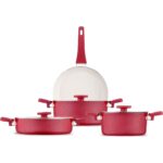 Jumbo Swiss Crystal Red 7 Parça Tencere Seti