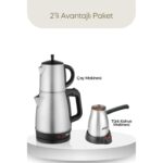 Sinbo Inox Çaycı ve Elektrikli Türk Kahvesi Makinesi Seti