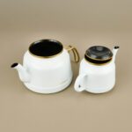 Arow Roomy Beyaz Emaye Çaydanlık Takımı - Görsel 5