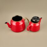 Arow TR-4535 Kırmızı Emaye Çaydanlık Takımı - Görsel 4