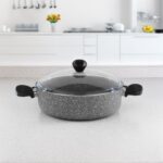 Schafer Cory Yanmaz Yapışmaz Basık Tencere - Gri / Siyah - 24 cm