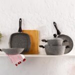 Schafer Cory Yanmaz Yapışmaz Basık Tencere - Gri / Siyah - 24 cm - Görsel 3