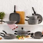 Schafer Cory Yanmaz Yapışmaz Basık Tencere - Gri / Siyah - 24 cm - Görsel 4